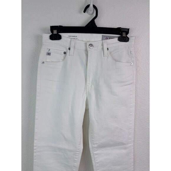 Adriano Goldschmied women's 26R white The isabelle high-rise straight crop jeans - Picture 2 of 8